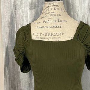 Free People Green Front Row Bodysuit